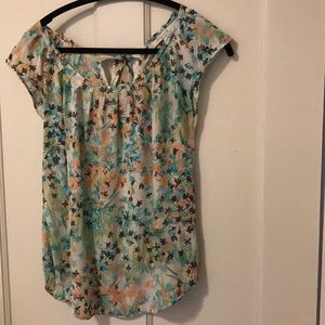Tropical print top